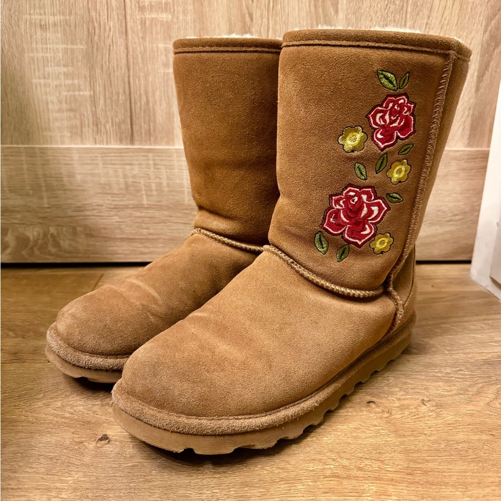 Bearpaw Embroidered Shearling Boots